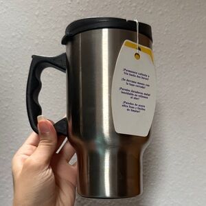 Stainless Steel Travel Mug with Black Handle